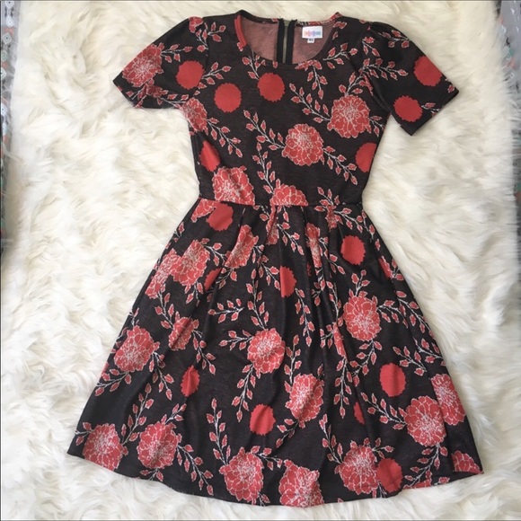 Lularoe floral print Amelia dress - Picture 2 of 4